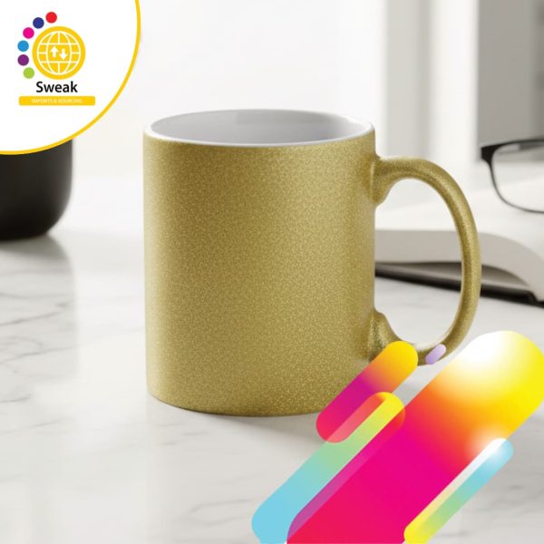SUBLIMATION GLITTER GOLD MUG